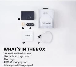 AFTERSHOKZ OpenMove Wireless Bluetooth Headphones - Alpine White -Audio Bliss Boutique 10218960 012