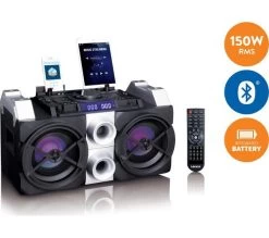 LENCO PMX-150 Megasound Party Speaker - Black & Silver -Audio Bliss Boutique 10220171 007