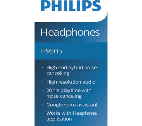 PHILIPS TAH9505BK/00 Wireless Bluetooth Noise-Cancelling Headphones - Black 12 PHILIPS TAH9505BK/00 Wireless Bluetooth Noise-Cancelling Headphones - Black - Image 10