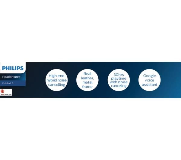 PHILIPS Fidelio L3 Wireless Bluetooth Noise-Cancelling Headphones - Black 14 PHILIPS Fidelio L3 Wireless Bluetooth Noise-Cancelling Headphones - Black - Image 12