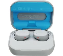 SKULLCANDY Grind S2GTW-P751 Smart Wireless Bluetooth Earbuds With Skull-iQ Voice Control - Light Grey & Blue -Audio Bliss Boutique 10235651 002