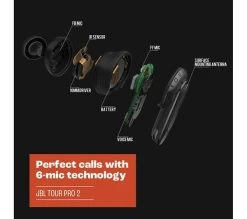 JBL Tour Pro 2 Wireless Bluetooth Noise-Cancelling Earbuds - Black -Audio Bliss Boutique 10250028 004