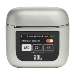 JBL Tour Pro 2 True Wireless Noise Cancelling Earbuds 19 JBL Tour Pro 2 True Wireless Noise Cancelling Earbuds -Audio Bliss Boutique 4.JBL Tour Pro 2 ProductImage CaseFront Champagne