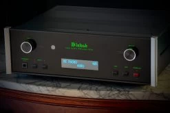 McIntosh C49 2-Channel Solid State Stereo Preamplifier -Audio Bliss Boutique C49 Lifestyle Marble Table Phono