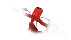 JBL Wind 3 FM Bluetooth Handlebar Speaker 24 JBL Wind 3 FM Bluetooth Handlebar Speaker -Audio Bliss Boutique CA JBL Wind3 Red Bicycle Backview 20221107 RT V1