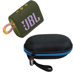 JBL GO 3 Portable Waterproof Speaker With Deluxe GSport Hardshell Case -Audio Bliss Boutique Green