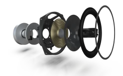 GoldenEar Invisa HTR 8000 Ceiling-Mounted L/C/R Speakern (Each) -Audio Bliss Boutique HTR8000Transparent DriverExploded1.1