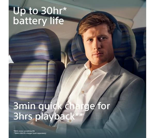 SONY WH-1000XM5 Wireless Bluetooth Noise-Cancelling Headphones - Midnight Blue 11 SONY WH-1000XM5 Wireless Bluetooth Noise-Cancelling Headphones - Midnight Blue - Image 9