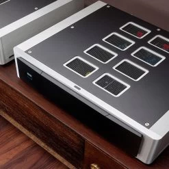 NAD Masters Series M23 HybridDigital Stereo Power Amplifier -Audio Bliss Boutique NADM23M33onWoodCabinetAbove Facebook 2048x2048 1