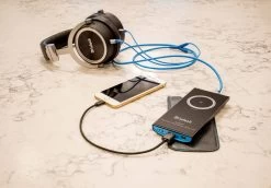 McIntosh MHA50 Portable Decoding Amplifier -Audio Bliss Boutique XL MHA50 with MHP1000 iPhone marble