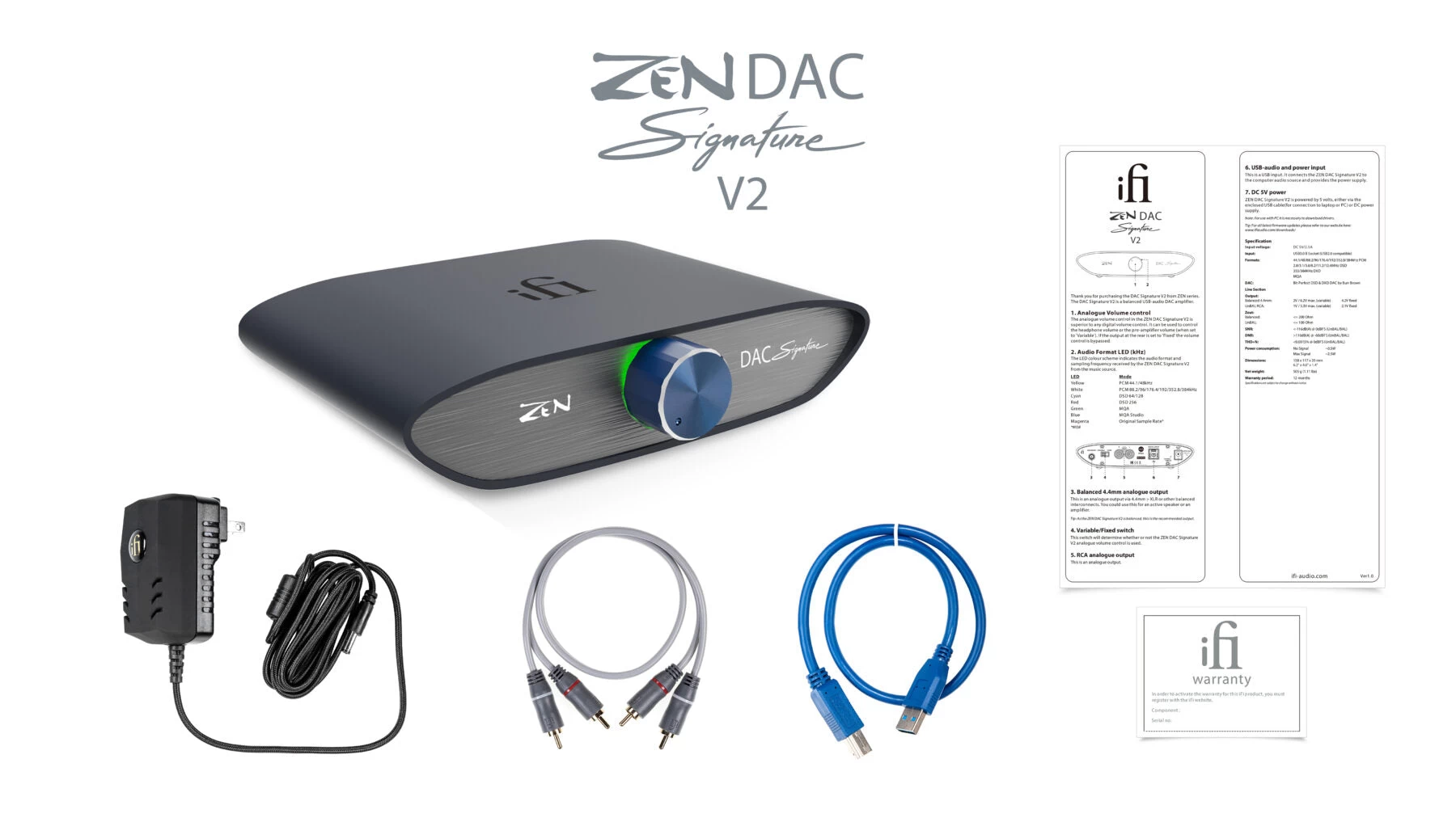 IFi Zen DAC Signature V2 HiFi Desktop DAC With USB3.0 B Input/Outputs 4.4mm Balanced/RCA 7 IFi Zen DAC Signature V2 HiFi Desktop DAC With USB3.0 B Input/Outputs 4.4mm Balanced/RCA - Image 5