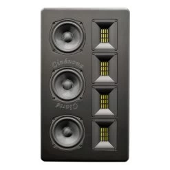 Earthquake - OW-C5 - Cinénova Clarté On-Wall LCR Speaker (Single) -Audio Bliss Boutique earthquake ow c5 on wall speaker black front vertical