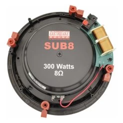 Earthquake - SUB8 - 8" In-Wall Passive Subwoofer (Single) -Audio Bliss Boutique earthquake sub8 in ceiling subwoofer black back
