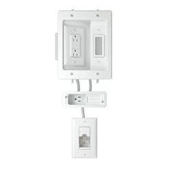 Sanus WSIWPSB1-W1 Ultimate In-Wall Cable Management Kit For Mounted TV & Soundbar (White)