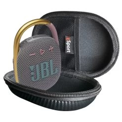 JBL CLIP 4 Waterproof Portable Bluetooth Speaker Bundle With GSport Hardshell Case -Audio Bliss Boutique gSport Carbon Case CLIP4 Open Grey