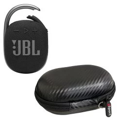 JBL CLIP 4 Waterproof Portable Bluetooth Speaker Bundle With GSport Hardshell Case -Audio Bliss Boutique gSport Carbon Closed CLIP4 Black