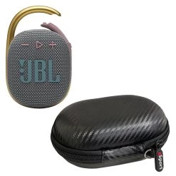 JBL CLIP 4 Waterproof Portable Bluetooth Speaker Bundle With GSport Hardshell Case -Audio Bliss Boutique gSport Carbon Closed CLIP4 Grey