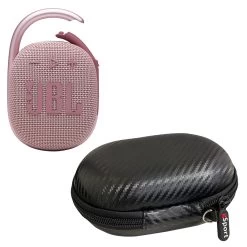 JBL CLIP 4 Waterproof Portable Bluetooth Speaker Bundle With GSport Hardshell Case -Audio Bliss Boutique gSport Carbon Closed CLIP4 Pink