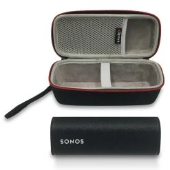 Sonos Roam Portable Smart Speaker With GSport Deluxe Hardshell Travel Case -Audio Bliss Boutique gSport Case Sonos Roam Open Outside Black