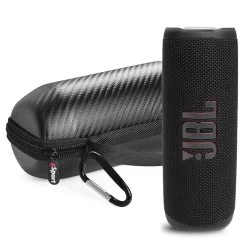 JBL FLIP 6 Portable Waterproof Speaker With GSport Carbon Fiber Case -Audio Bliss Boutique gSport Flip6 Bundle Standing Black