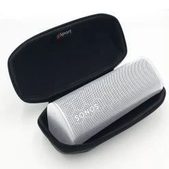 Sonos Roam Portable Smart Speaker With GSport Carbon Hardshell Travel Case -Audio Bliss Boutique gSport Sonos Roam Carbon Open Inside Perspective White