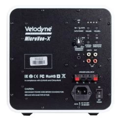Velodyne - MicroVee X - 6.5" Aluminum Subwoofer W/ Carbon Fiber Driver -Audio Bliss Boutique velodyne microvee x subwoofer black back